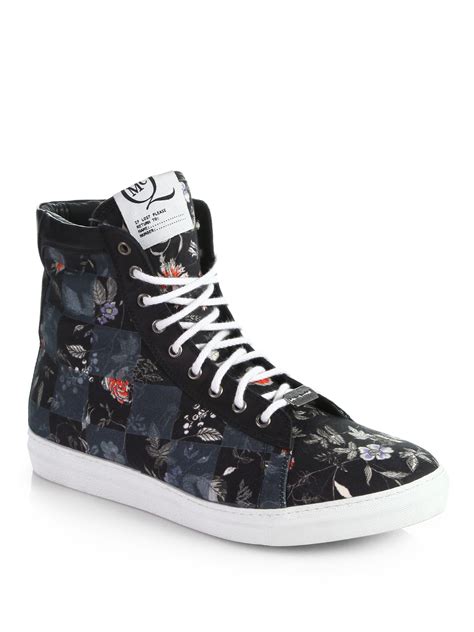 floral print high top sneakers.